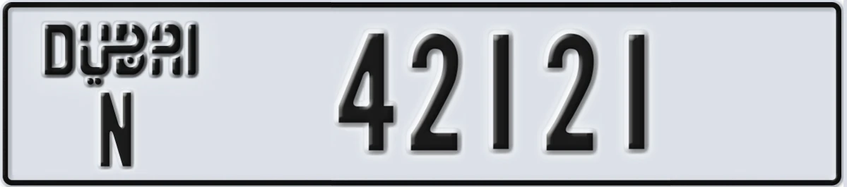 UAE License Plate Dubai N 42121