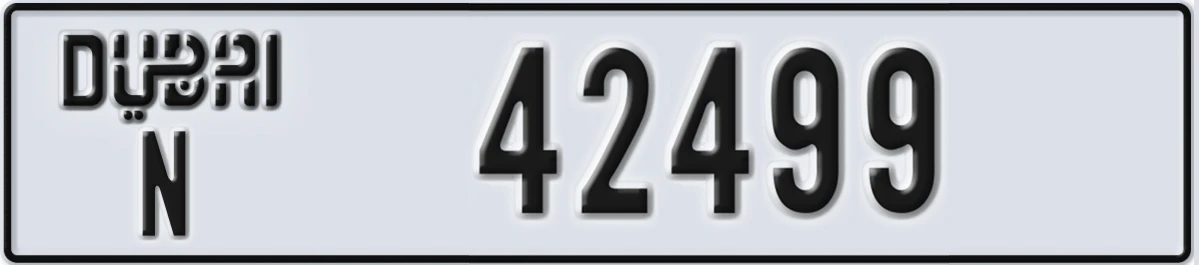 UAE License Plate Dubai N 42499