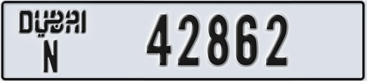 UAE License Plate Dubai N 42862