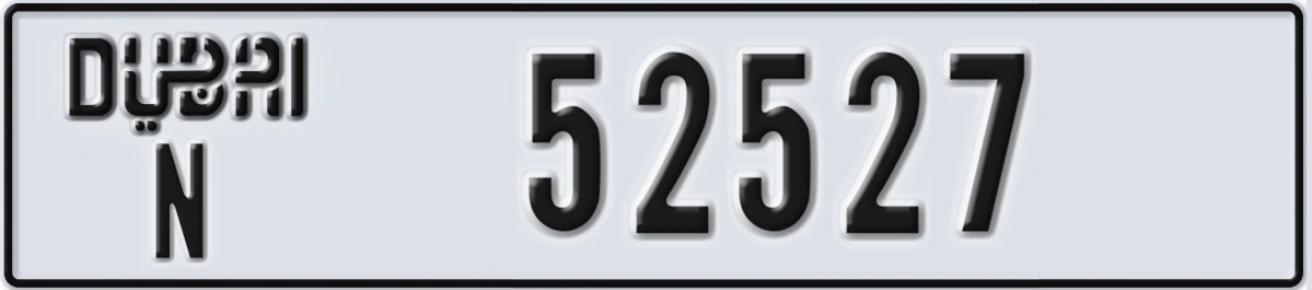 UAE License Plate Dubai N 52527