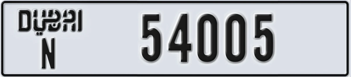 UAE License Plate Dubai N 54005