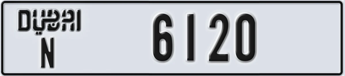 UAE License Plate Dubai N 6120