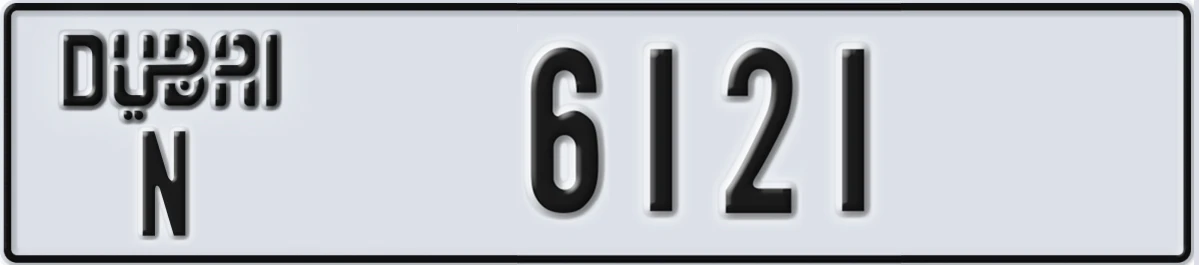 UAE License Plate Dubai N 6121