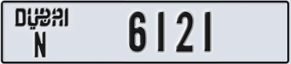 UAE License Plate Dubai N 6121