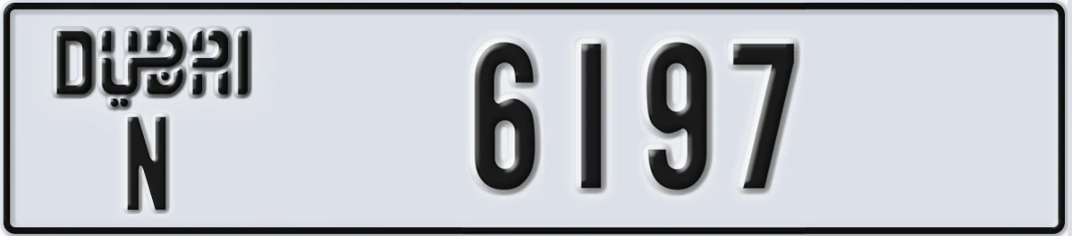 UAE License Plate Dubai N 6197
