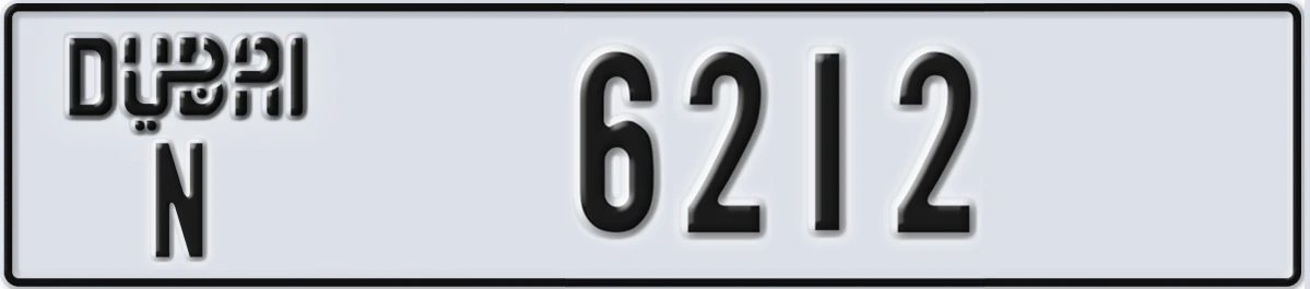 UAE License Plate Dubai N 6212