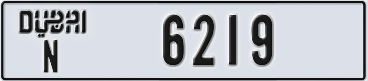 UAE License Plate Dubai N 6219