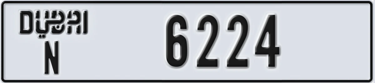 UAE License Plate Dubai N 6224