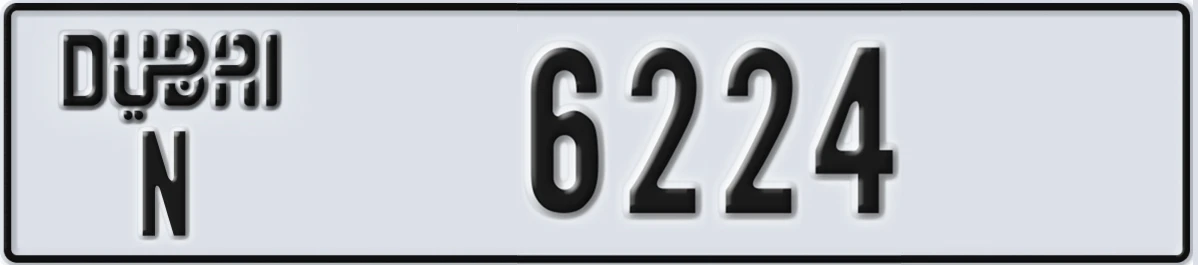UAE License Plate Dubai N 6224