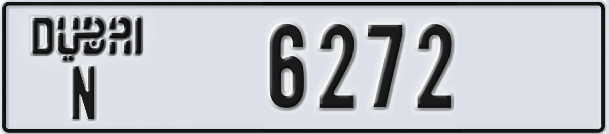 UAE License Plate Dubai N 6272
