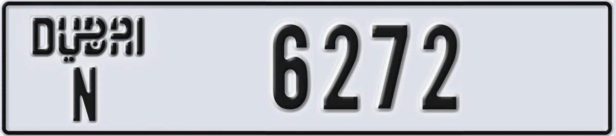 UAE License Plate Dubai N 6272