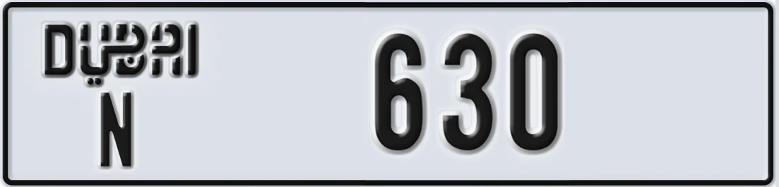 UAE License Plate Dubai N 630Y