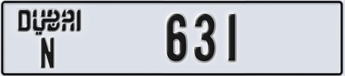 UAE License Plate Dubai N 631