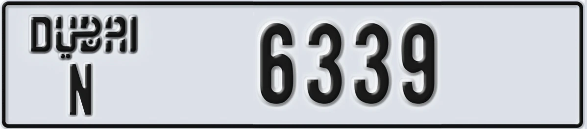 UAE License Plate Dubai N 6339