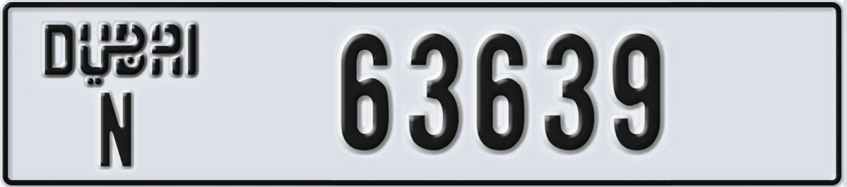UAE License Plate Dubai N 63639