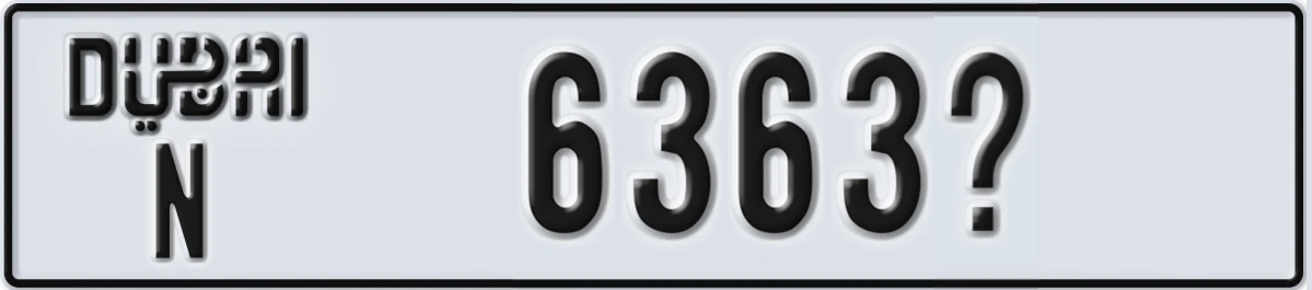 UAE License Plate Dubai N 6363@