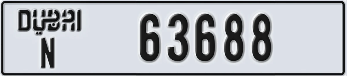 UAE License Plate Dubai N 63688