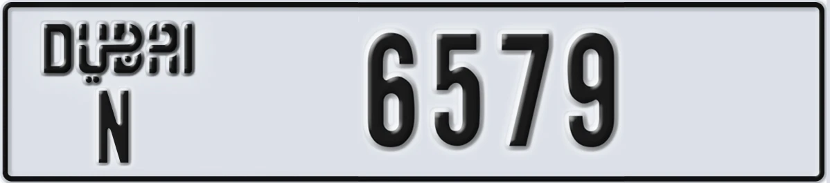 UAE License Plate Dubai N 6579