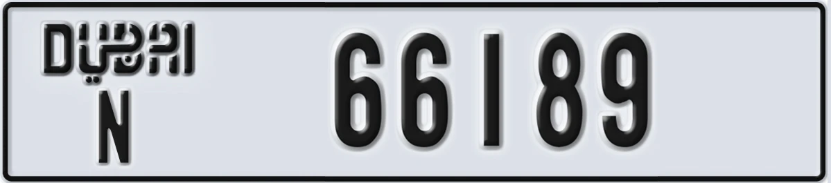 UAE License Plate Dubai N 66189