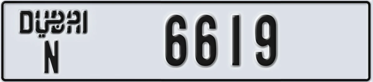 UAE License Plate Dubai N 6619