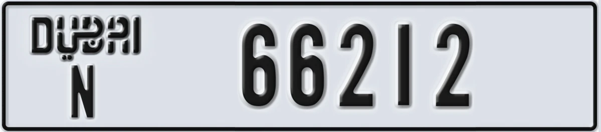 UAE License Plate Dubai N 66212