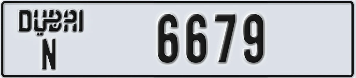 UAE License Plate Dubai N 6679