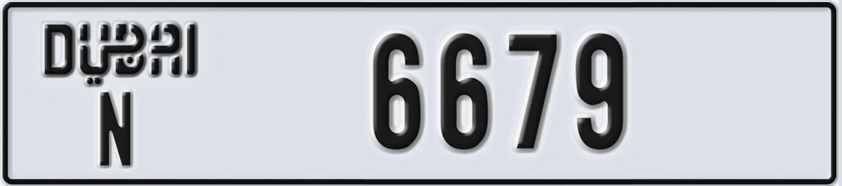 UAE License Plate Dubai N 6679
