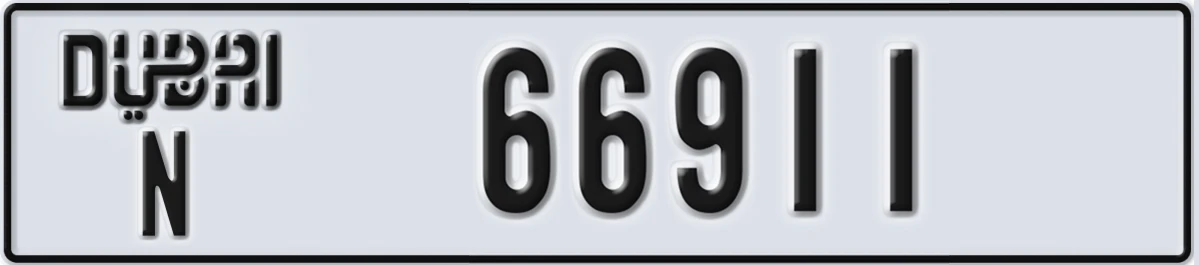 UAE License Plate Dubai N 66911