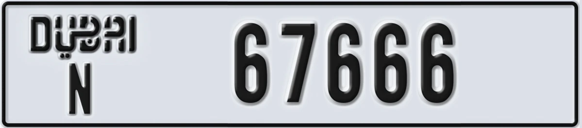 UAE License Plate Dubai N 67666