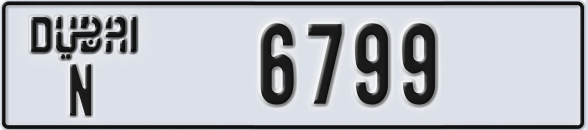 UAE License Plate Dubai N 6799