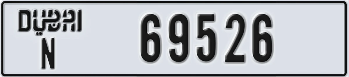 UAE License Plate Dubai N 69526