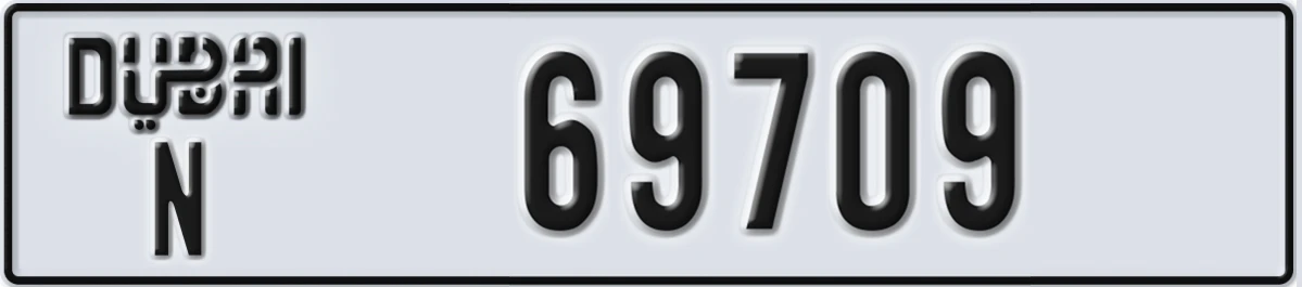 UAE License Plate Dubai N 69709