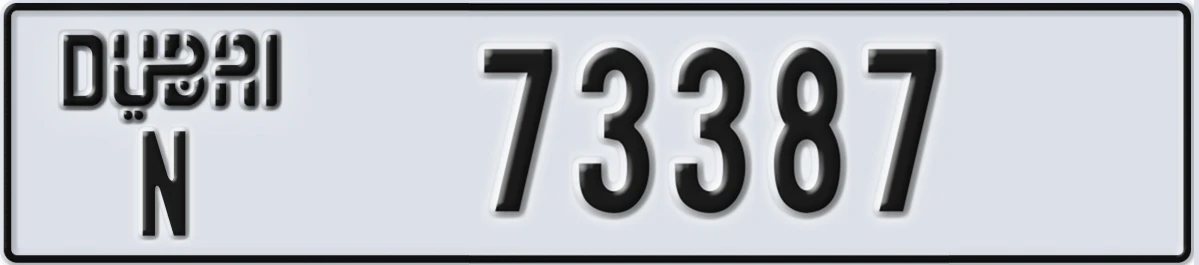 UAE License Plate Dubai N 73387
