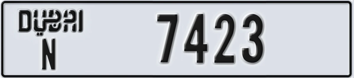 UAE License Plate Dubai N 7423