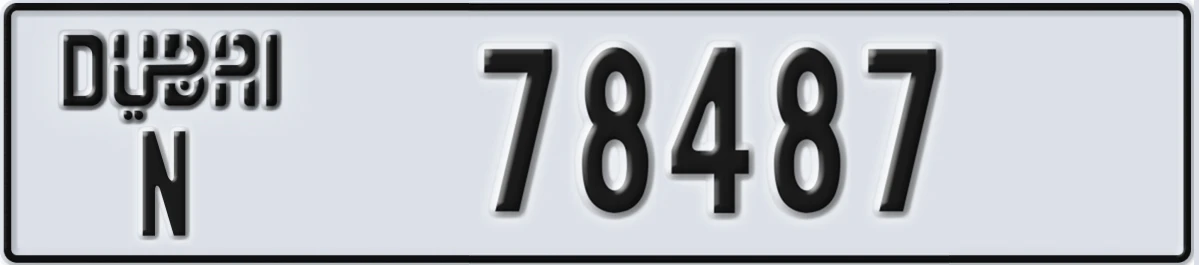 UAE License Plate Dubai N 78487