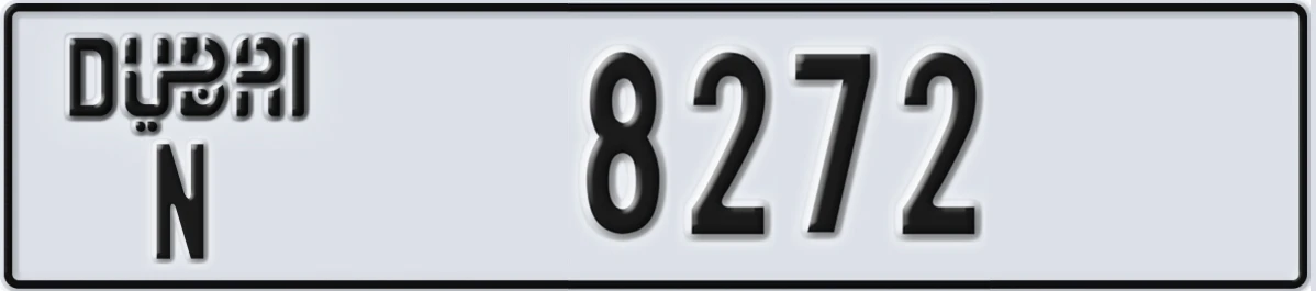 UAE License Plate Dubai N 8272