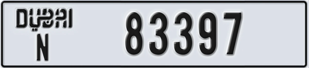 UAE License Plate Dubai N 83397