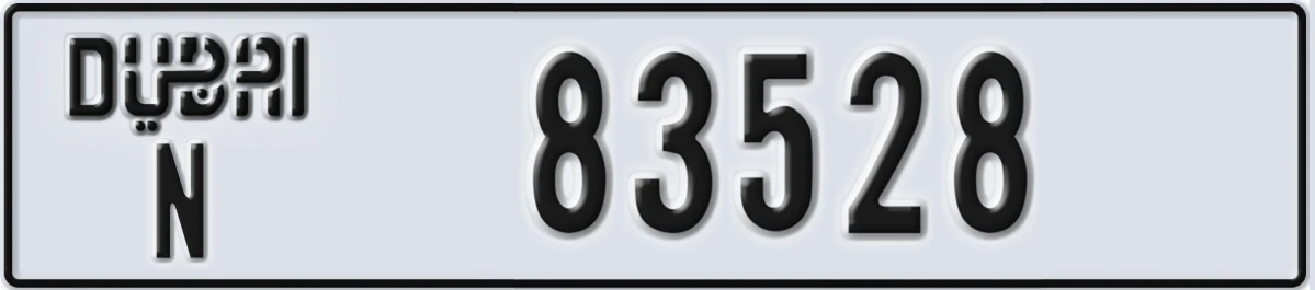 UAE License Plate Dubai N 83528