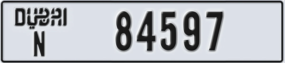 UAE License Plate Dubai N 84597
