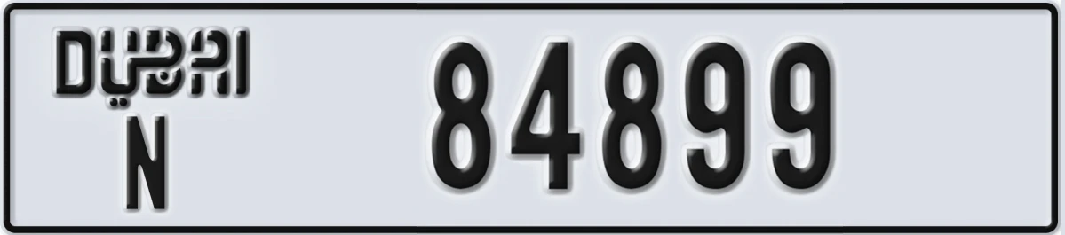 UAE License Plate Dubai N 84899