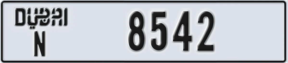 UAE License Plate Dubai N 8542