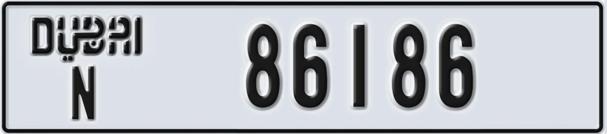UAE License Plate Dubai N 86186