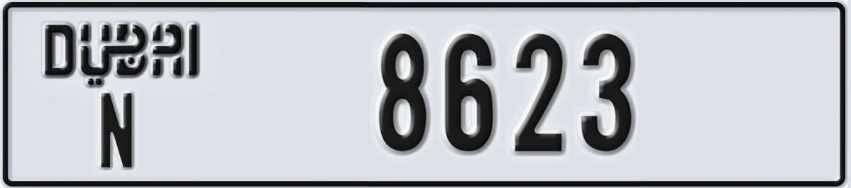 UAE License Plate Dubai N 8623
