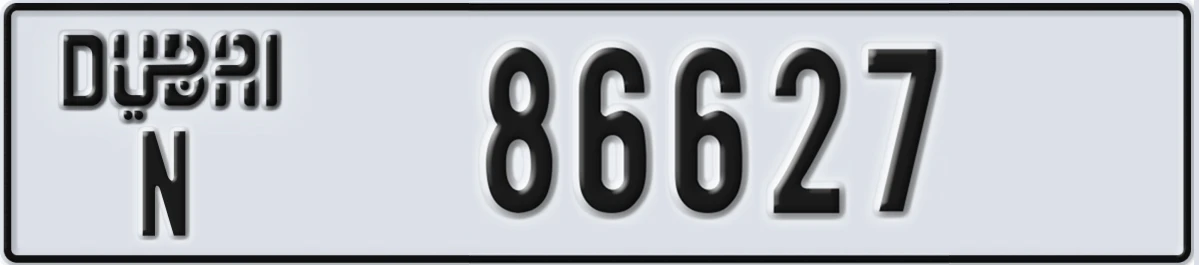UAE License Plate Dubai N 86627