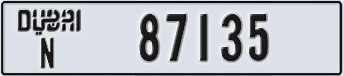 UAE License Plate Dubai N 87135