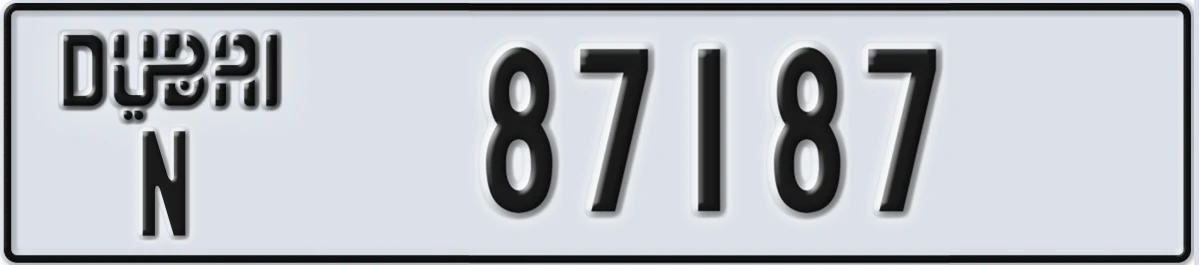 UAE License Plate Dubai N 87187