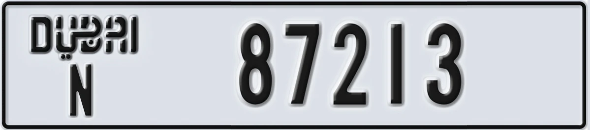 UAE License Plate Dubai N 87213