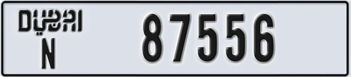UAE License Plate Dubai N 87556