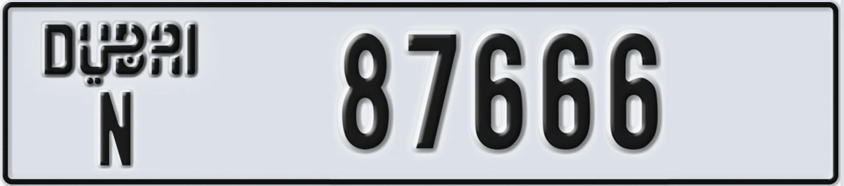 UAE License Plate Dubai N 87666