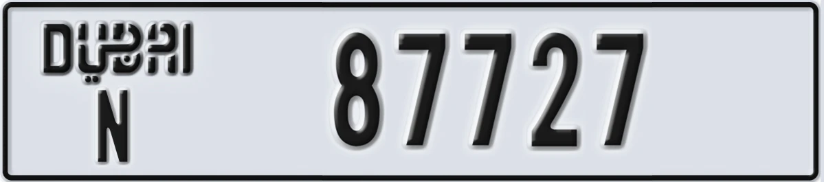 UAE License Plate Dubai N 87727